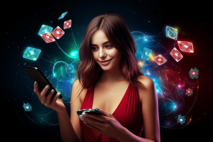 Antarmuka aplikasi mobile hanabet dengan meja dealer langsung dan opsi taruhan olahraga